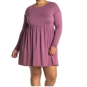 Baea Lilac Pink Knit Babydoll Dress